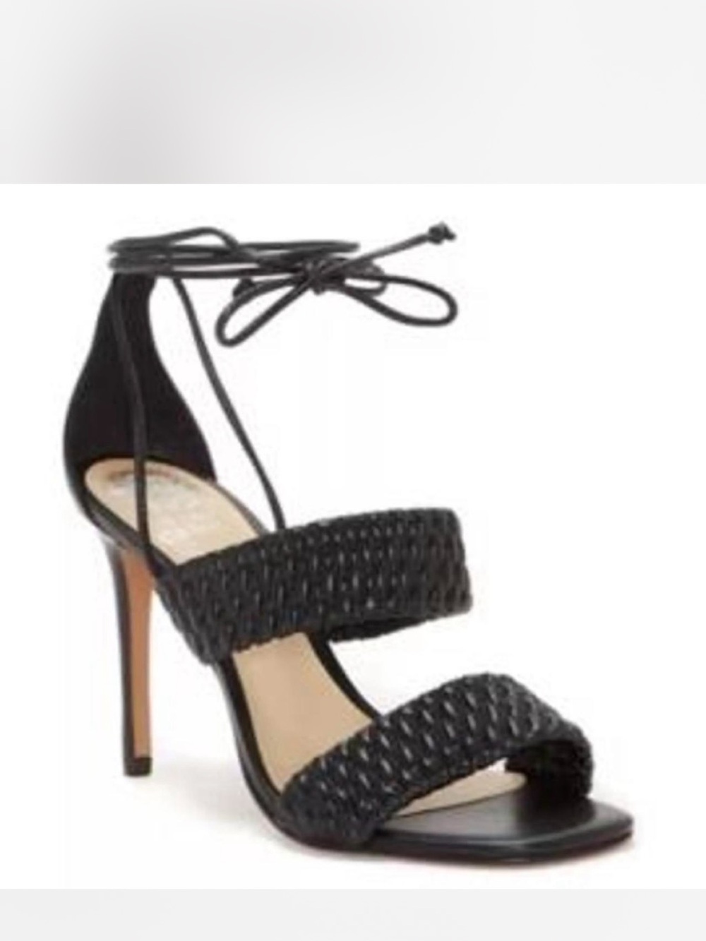 Vince Camuto Antilique strappy sandals  black quilted Straps  leather 10